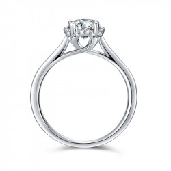 Round cut 1ct Classic Style Moissanite Engagement ring