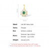 Real 14K 585 Yellow Gold Sparkling Emerald Diamond Star Pendant