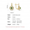 14K 585 Yellow Gold Emerald Luxury Sparkling Diamond Earrings