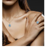 14K 585 Yellow Gold Swiss Blue Topaz Sparkling Diamond Earring
