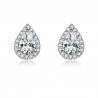 Pear Cut D color Moissanite Diamond Sterling Silver Jewelry Set