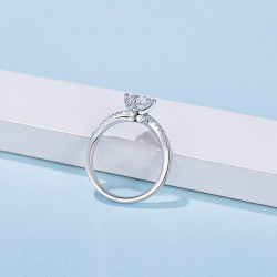 Moissanite 1ct Diamond 925  Silver Engagement Rings