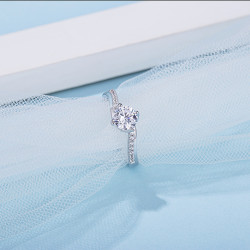 Moissanite 1ct Diamond 925  Silver Engagement Rings