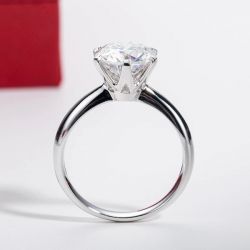 14K 585White Gold 3ct D Color Moissanite Engagement Rings GRA Certificate