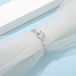 0.5mm D color Diamond Moissanite gold plated 925 Silver Ring
