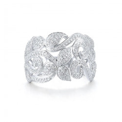 Shining White Zircon Sterling silver Cocktail ring