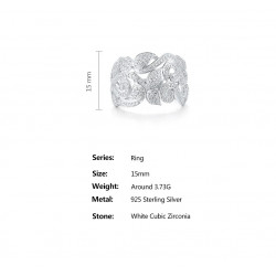 Shining White Zircon Sterling silver Cocktail ring