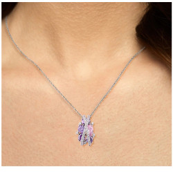 925 Sterling Silver  Amethyst Pink Cubic Zirconia Jewelry Set
