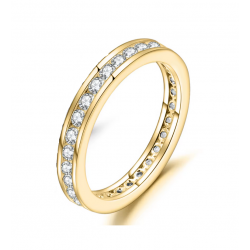 14K,18K Yellow,White gold Diamond Moissanite Eternity Stackable Rings