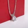 Solid 14K Gold 1 Carat D Color Moissanite Diamond Pendant Necklace