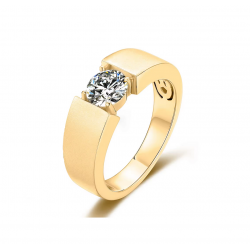 6.5mm Diamond Moissanite 18K,14K Solid Yellow,White Gold Ring for Men