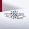 14K White Gold 3ct D Color Moissanite Engagement Rings With Certificate 