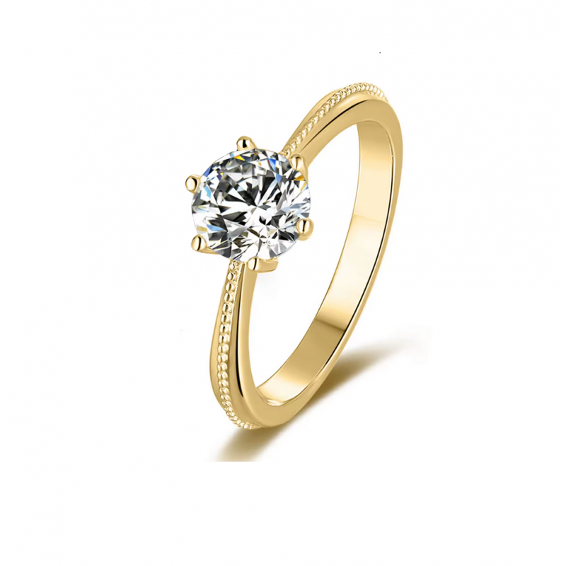 White Yellow 14K,18K  Gold Moissanite 1ct Diamond Wedding Ring