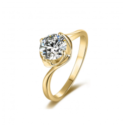 14K,18K White Yellow Gold Moissanite 6.5mm Diamond Ring