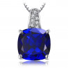 Created Blue Sapphire 925 Sterling Silver Cushion 4.7ct Set