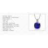 Created Blue Sapphire 925 Sterling Silver Cushion 4.7ct Set