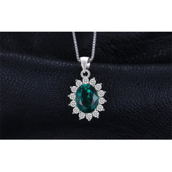 Simulated Emerald 925 Sterling Silver Jewelry Set
