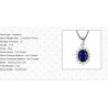 Created Blue Sapphire 925 Sterling Silver Jewelry Set