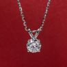  Solid 14K Gold 1 Carat D Color Moissanite PendantWith 925 Sterling Silver Chain
