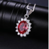 Created Ruby 925 Sterling Silver Jewelry Set