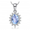 Natural Blue Topaz 925 Sterling Silver Jewelry Set