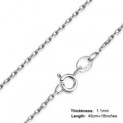 Pure 925 Silver Chain 45cm Necklace For Women