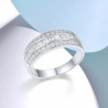 White Cubic Zirconia Classic Tapper Band Simple Fine Jewelry