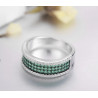 Green White Cubic Zircon Sterling Silver Ring