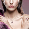 Pink Tree Ruby Sterling silver ring earrings pendant set