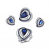 Genuine 925 Sterling Silver Blue Stones Jewelry set