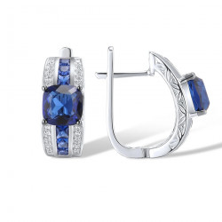 Blue Stones Jewelry set Genuine 925 Sterling Silver