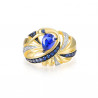 Blue stone Gold plated 925 Silver Cocktail ring