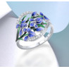 Blue Enamel Ring 925 Sterling Silver