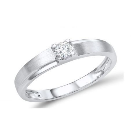 Genuine 18K 750 White Gold Sparkling Diamond Couple Ring For Women Men 
