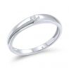 18K 750 White Gold For Women Men Sparkling Diamond Concise Couple Ring 