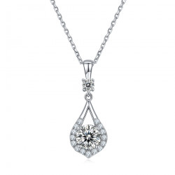 1ct Moissanite Diamond Sterling silver Pendant Necklace