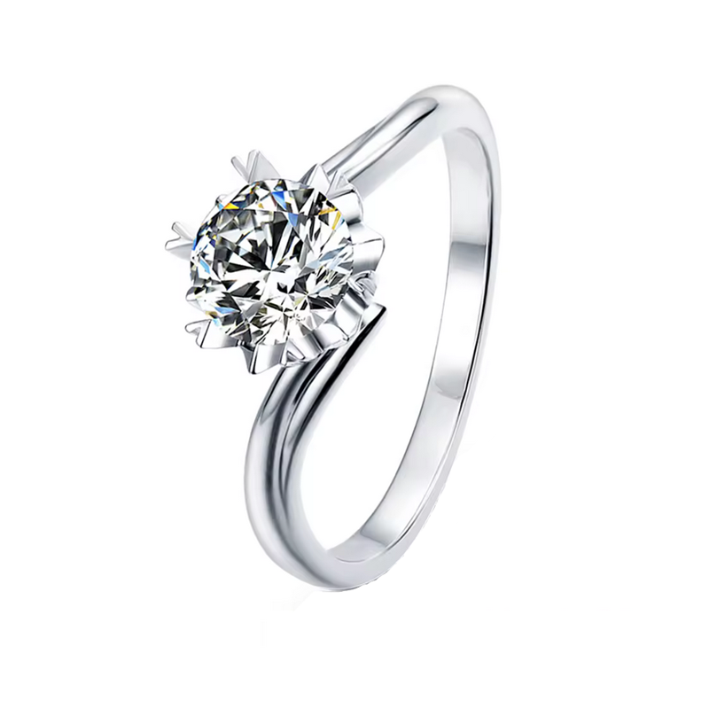 Classic Style S925 Silver Jewelry 1ct Moissanite Ring