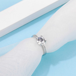 4 claws S925 Silver Jewelry 1ct Moissanite Ring