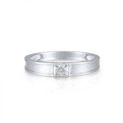Wedding Couple Ring Genuine 18K 750 White Gold For Sparkling Diamond 