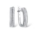 14K 585 White Gold Sparkling Luxury Diamond  Earrings For Women