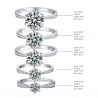 S925 Silver Jewelry 1ct 2ct 3ct Classic Style Moissanite Ring 