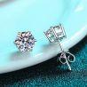 18K Gold Plated  925 plated  Silver Stud Earrings Round Moissanite