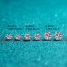 18K Gold Plated  925 plated  Silver Stud Earrings Round Moissanite