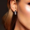 925 Sterling Silver Earrings For Women Sparkling Black Spinel White CZ 