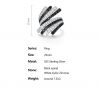 Pure 925 Sterling Silver Sparkling Black Spinel White CZ Feather Ring