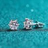 18K Gold Plated 925  2 ct Silver Stud Earrings Round Moissanite