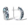 925 Silver Jewelry Set For Women Sparkling Blue Stone Earrings Ring Set 
