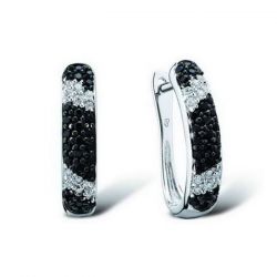 Black Spinel White Zicron Sterling silver set 