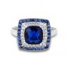 Blue Stones White Zircon 925 Sterling Silver Jewelry Set For Women 